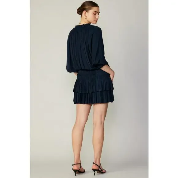 Current Air | Dark Navy Aurelie Pleated Mini Dress MSRP$148 - Picture 5 of 10